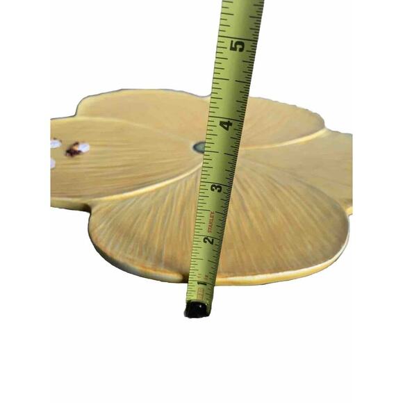 Vintage Italian Yellow Ceramic Flower Blossom Bees 3D Serving Tray - Picture 10 of 13